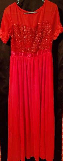 Unknown Red Size 26 Plus Size Tulle Pageant A-line Dress on Queenly