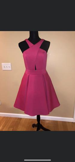 Rachel Allan Hot Pink Size 6 Graduation Flare Homecoming Cocktail Dress on Queenly