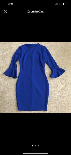 Lulus Blue Size 2 Fitted Interview Cocktail Dress on Queenly