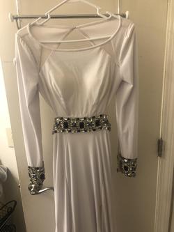 Mac Duggal White Size 4 Tall Height Side slit Dress on Queenly