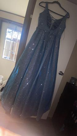 David's Bridal Blue Size 8 Pageant Prom A-line Dress on Queenly
