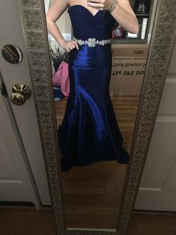 Jovani Blue Size 4 Strapless Prom Mermaid Dress on Queenly