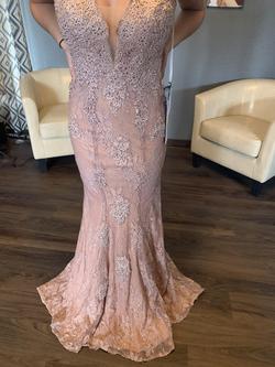 Jovani Pink Size 4 Rose Gold Pageant Backless Prom Ball gown on Queenly