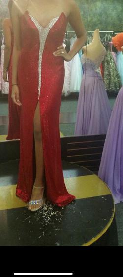 Yearick Red Size 4 Pageant Holiday Tall Height Side slit Dress on Queenly