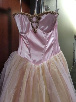 Style 3255 Jovani Light Pink Size 10 Sweetheart Tulle Ball gown on Queenly