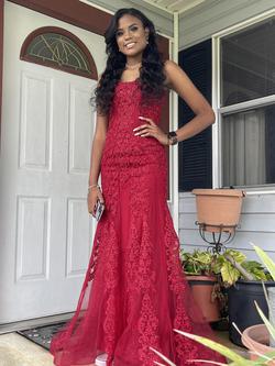 Sherri Hill Red Size 6 Embroidery Prom Mermaid Dress on Queenly
