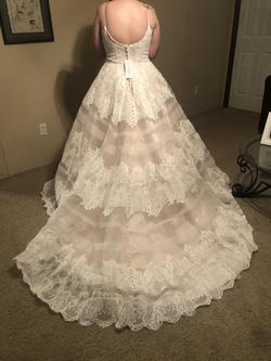 Allure Bridals White Size 16 Silk Ivory Train Dress on Queenly