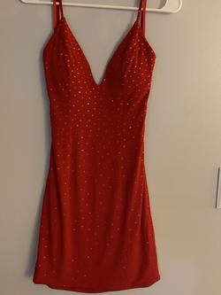 Jovani Red Size 4 Holiday Fitted Cocktail Dress on Queenly