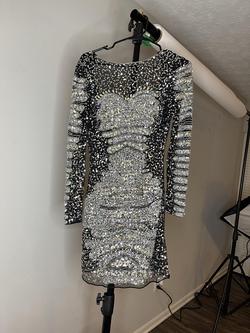 Primavera Multicolor Size 6 Mini Shiny Fun Fashion Sleeves Cocktail Dress on Queenly