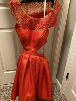 Sherri Hill Bright Red Size 00 Cut Out Lace Cocktail Dress on Queenly