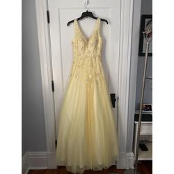 Xscape Yellow Size 2 Embroidery Prom Ball gown on Queenly