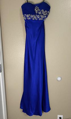 Bee Darlin Royal Blue Size 2 Strapless Prom Train Dress on Queenly