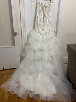 Maggie Sottero White Size 12 Medium Height Ruffles Wedding Mermaid Dress on Queenly