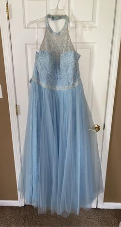 Sherri Hill Light Blue Size 18 Prom Ball gown on Queenly