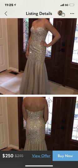 Jovani Gold Size 4 Strapless Prom Mermaid Dress on Queenly