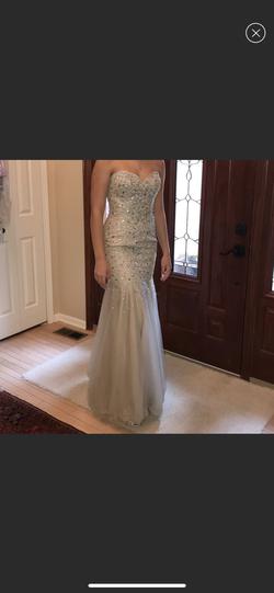 Jovani Gold Size 4 Strapless Prom Mermaid Dress on Queenly