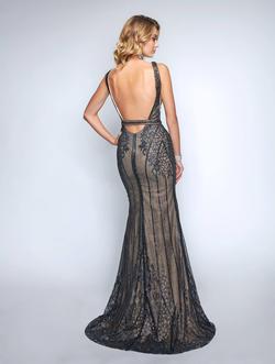 Style 8158 Nina Canacci Black Size 2 Tall Height Nude Prom Mermaid Dress on Queenly