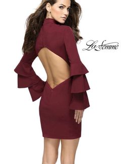 La Femme Red Size 0 Graduation Backless Interview Cocktail Dress on Queenly