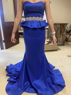 Mac Duggal Royal Blue Size 4 Strapless Mermaid Dress on Queenly