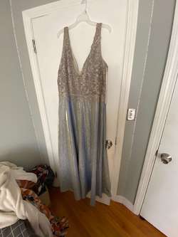 Silver Size 24 Straight Dress on Queenly