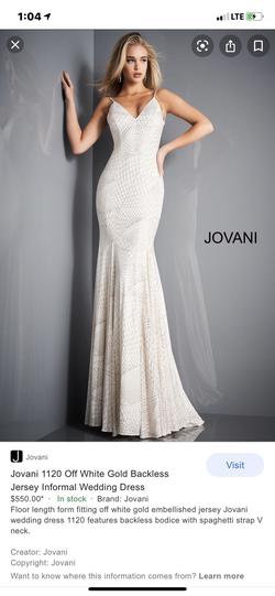 Jovani White Size 2 Backless Prom Train Dress on Queenly