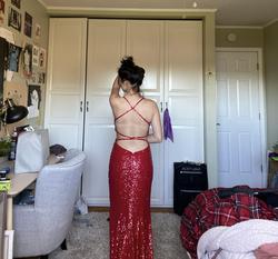 La Femme Red Size 0 Holiday Side slit Dress on Queenly