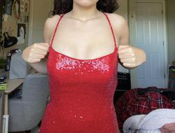 La Femme Red Size 0 Holiday Side slit Dress on Queenly