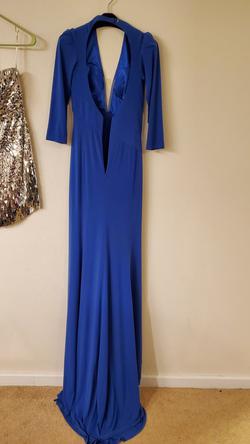 Sherri Hill Blue Size 4 Sheer Prom Side slit Dress on Queenly