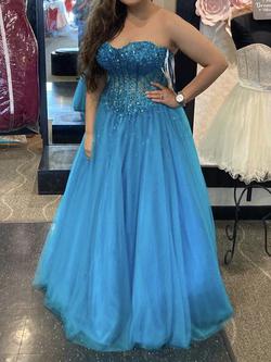 Jovani Blue Size 12 Corset 50 Off Ball gown on Queenly