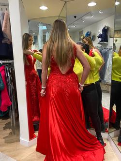 Sherri Hill Red Size 8 Train Prom A-line Dress on Queenly