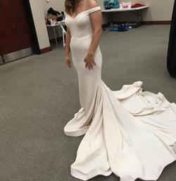 Jovani White Size 6 Wedding Mermaid Dress on Queenly