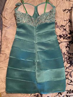 AD designer Green Size 0 Beaded Top Light Blue Cocktail Dress on Queenly