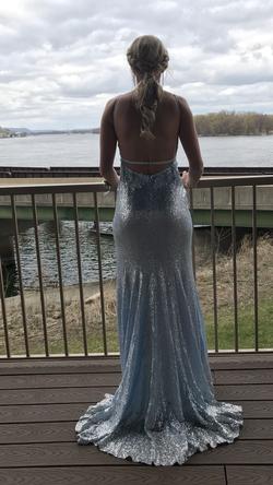 Jovani Light Blue Size 4 Prom Side slit Dress on Queenly