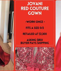 Jovani Red Size 2 Jersey Short Height Train Dress on Queenly