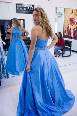 Sherri Hill Blue Size 4 $300 Floor Length Pageant Ball gown on Queenly