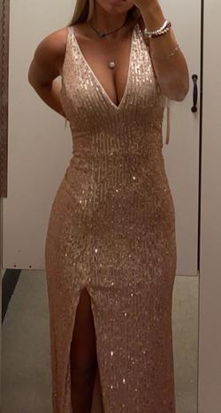 Gold Size 2 Side slit Dress on Queenly