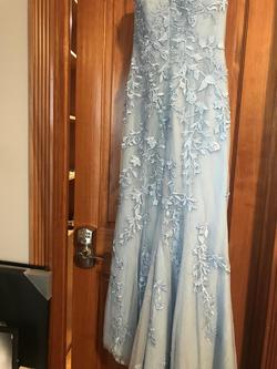 Sherri Hill Blue Size 10 Sherry Hill Straight Dress on Queenly