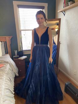 Sherri Hill Blue Size 2 Tall Height Side slit Dress on Queenly