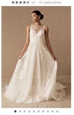 BHLDN White Size 10 Train Dress on Queenly