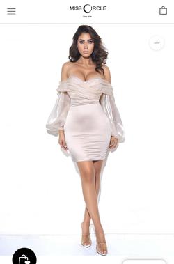 Miss circle dress Nude Size 2 Graduation Homecoming Cocktail Dress on Queenly