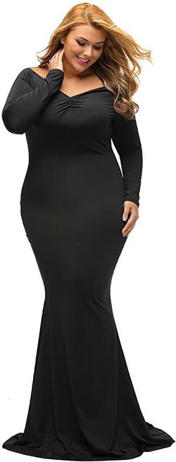 Style B01N5G3IEH Lalagen Black Size 18 Long Sleeve Mermaid Dress on Queenly