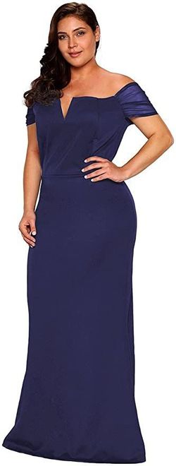 Style B073L9K7WH Lalagen Blue Size 20 Tall Height Navy Mermaid Dress on Queenly