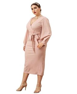 Style B07XK6R7M Verdusa Light Pink Size 18 Plus Size Graduation Cocktail Dress on Queenly