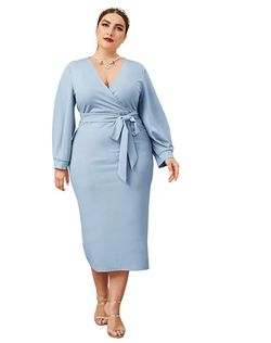 Style B07XK6R7M Verdusa Blue Size 18 Spandex Cocktail Dress on Queenly