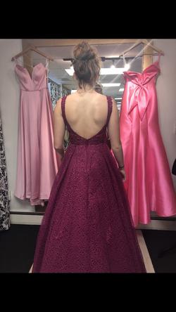 Jovani Pink Size 2 Sheer Ball gown on Queenly