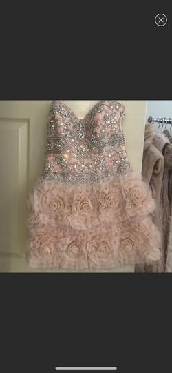 Jovani Pink Size 4 Strapless Cocktail Dress on Queenly