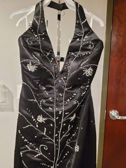 Style L8629 Precious Formals Black Size 16 $300 Halter Floor Length Mermaid Dress on Queenly