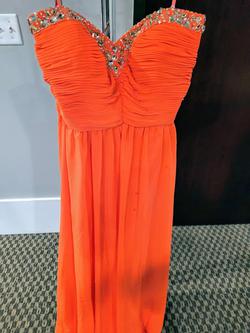 Style E40044 Jovani Orange Size 16 $300 Black Tie Coral Straight Dress on Queenly