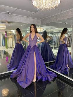 Style S03789 Jovani Purple Size 4 Pageant Tall Height Side slit Dress on Queenly