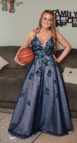 Sherri Hill Blue Size 8 Ball gown on Queenly